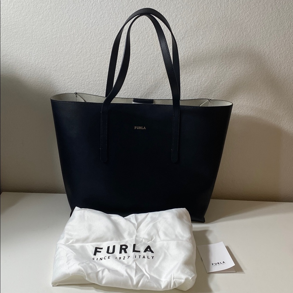 Furla Paradise black tote bag with detachable zip pouch